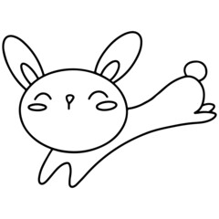 jumping bunny hand drawing