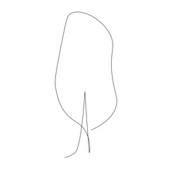 Tree silhouette line drawing vector illustration