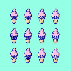 cute ice cream emoticon
