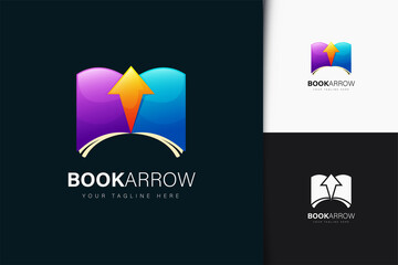 Book arrow logo design with gradient