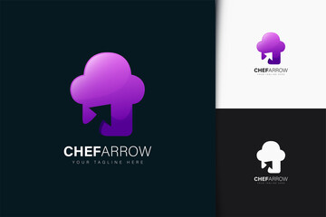 Chef arrow logo design with gradient