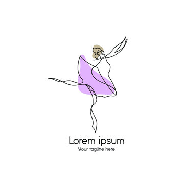 Ballerina Dance line art design