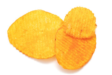 Chips isolated on white background.