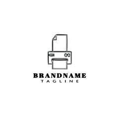 printer logo icon design template black isolated illustration