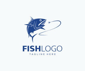 Obraz premium Fishing logo design template. Fishing logo design. Fish icon vector