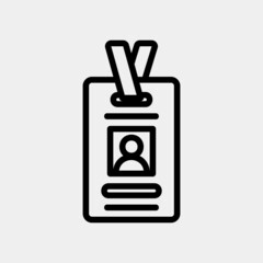 Id card icon in line style, use for website mobile app presentation