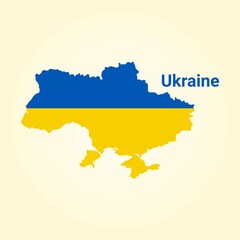 Fototapeta premium Ukraine country map, Ukraine country map design, Ukraine flag on map, Vector illustration