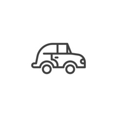 Old retro car line icon