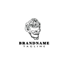 greaser logo cartoon black icon design isolated vector illustration