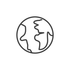 Earth globe line icon