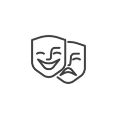 Theater mask line icon