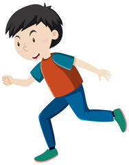 Fototapeta na wymiar Active boy simple cartoon character
