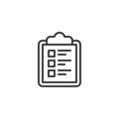 Fototapeta premium Checklist clipboard line icon
