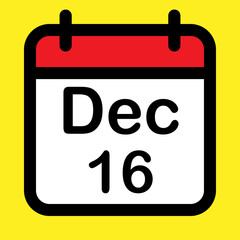 Calendar icon sixteenth December