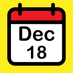 Calendar icon eighteenth December