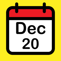 Calendar icon twentieth December