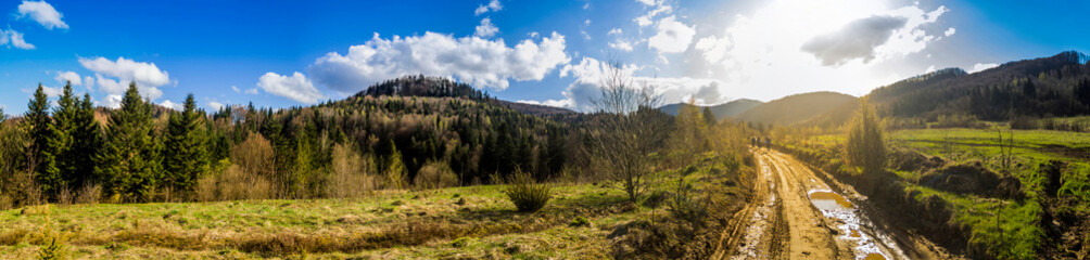 panorama of the Carpathian mountains, Skole Beskids National Nature Park, Ukraine