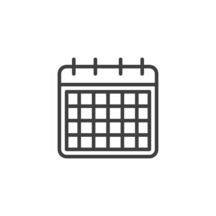 Calendar reminder line icon