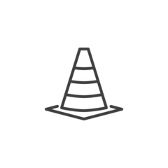 Traffic cone line icon