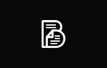 Paper Document Letter B Modern and unique  initials logo design