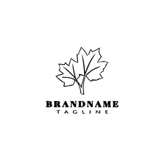 leaf logo cartoon icon design template black isolated vector creative