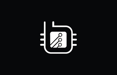 Circuit Letter B Modern and unique initials logo design