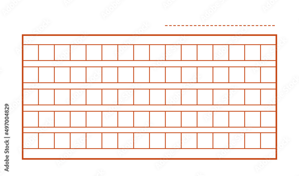 Poster squared manuscript. blank paper template for school notebook. red paper manuscript. notebook for wri