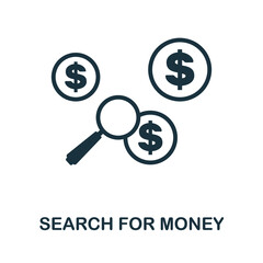 Search For Money flat icon. Colored element sign from finance management collection. Flat Search For Money icon sign for web design, infographics and more.