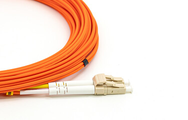 Fiber Optic Cable  on isolated white background