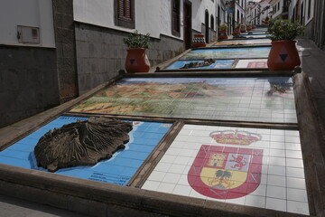 Fliesenkunst in Firgas auf Gran Canaria - obrazy, fototapety, plakaty