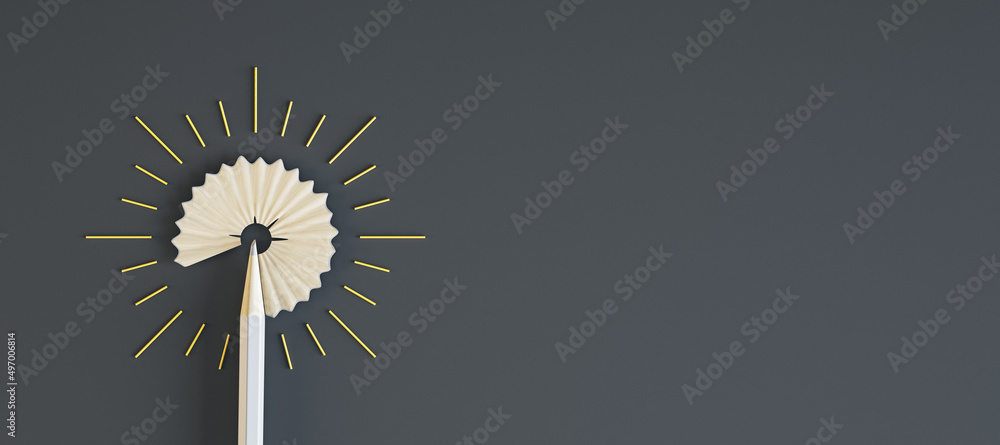 Poster abstract pencil question mark on gray background with wide mock up place. answer and education conce