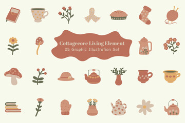 Cottagecore Living Element Illustration Set