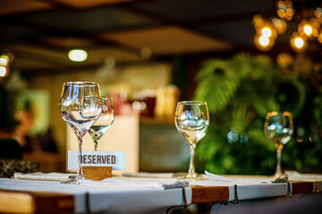 Reserved place for reservation or reserve place sign.