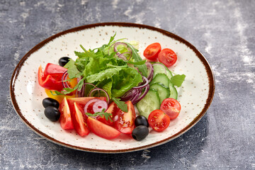 fresh salad on the dark background