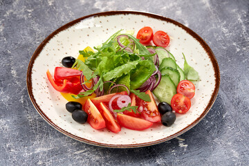 fresh salad on the dark background
