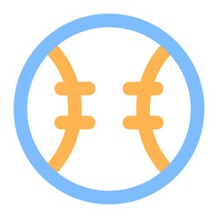 baseball colored line icon