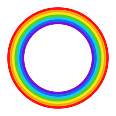 Circle rainbow icon. Full round shape of color spectrum. Vector illustration isolated on white