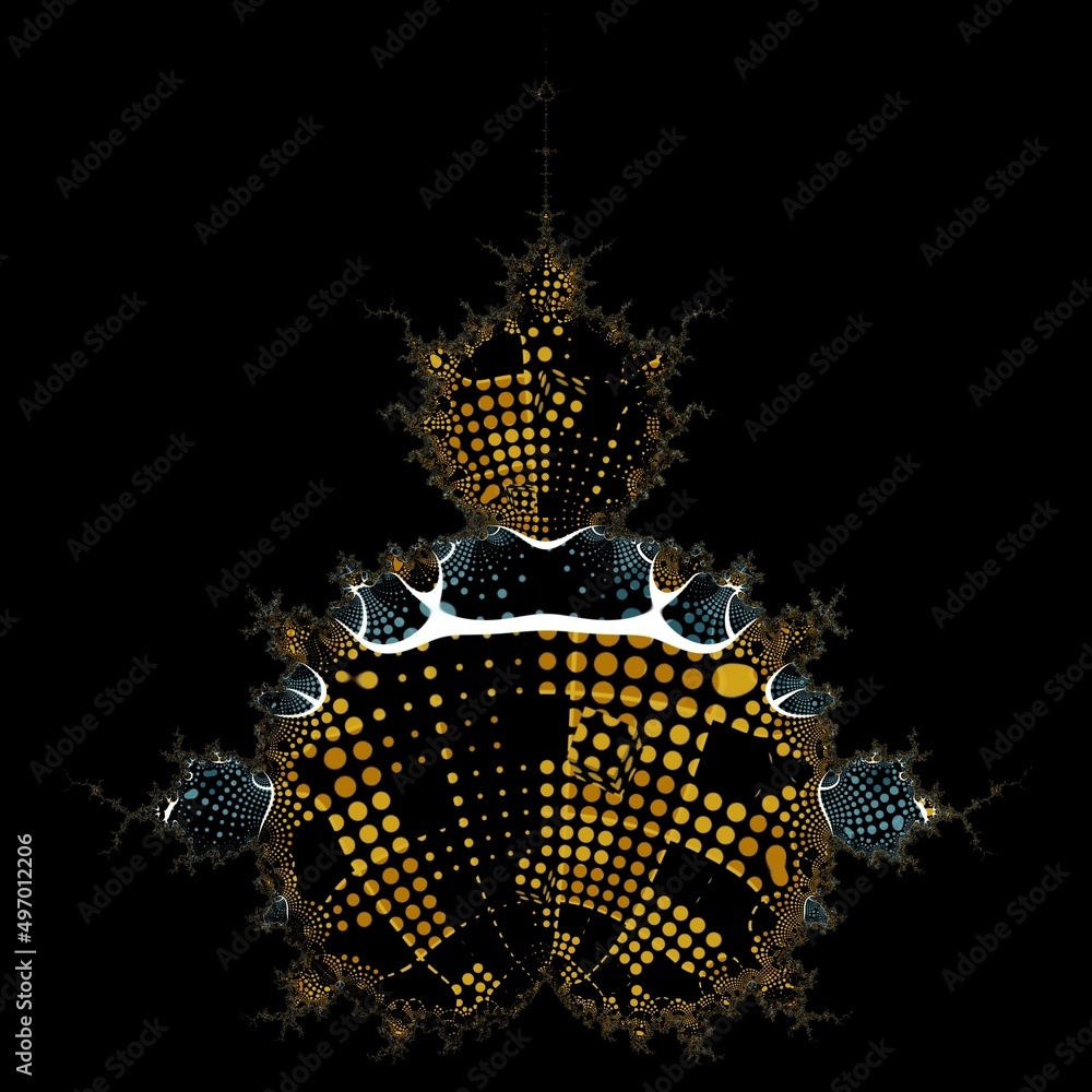 Aufkleber abstract turquoise and white trim pattern for gold and black minute squared tiles mosaic dice mandel