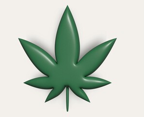 green marijuana leaf 3 d