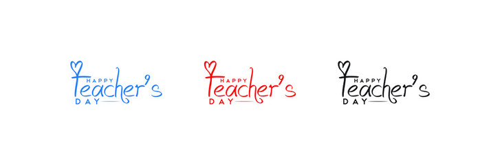  happy teacher's Day flat vector logo design