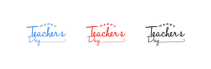  happy teacher's Day flat vector logo design