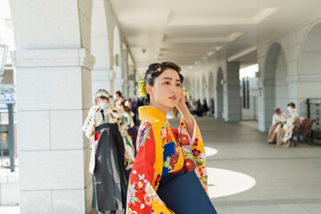 Obraz premium 卒業を迎えた女子大学生