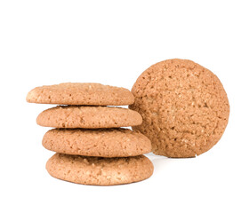 Oatmeal cookies isolated on a white background