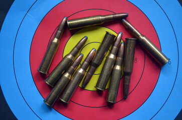 Ammunition 7,62*54 and target background