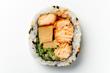 sushi on the white background