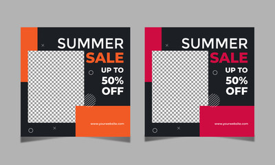 summer sale social media post design template