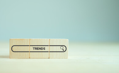 Trend searching concept. Searching information data on internet networking to initiative trends....