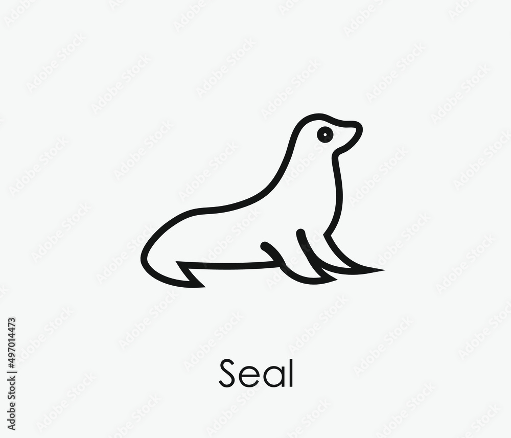 Poster seal vector icon. editable stroke. symbol in line art style for design, presentation, website or app