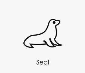 Seal vector icon. Editable stroke. Symbol in Line Art Style for Design, Presentation, Website or Apps Elements, Logo. Pixel vector graphics - Vector