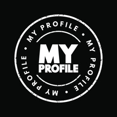 My Profile text stamp, concept background